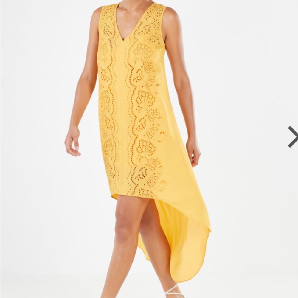 BCBGMAXAZRIA: Taira eyelet high low dress